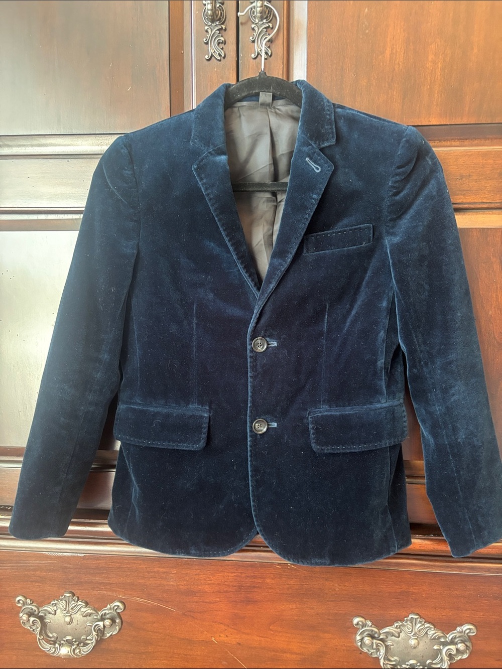 J. Crew Boys Navy Velvet Blazer